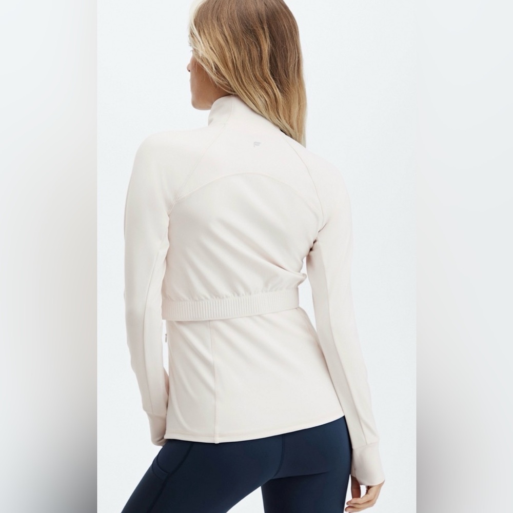Fabletics Trinity Performance Jacket Cream Zip At… - image 2